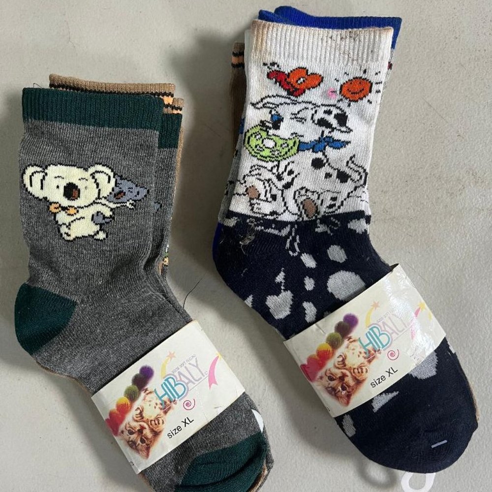 LOT OF 6 Pairs HIBALY Assorted Boys Socks Size XL Kids Casual Sport Youth NWT